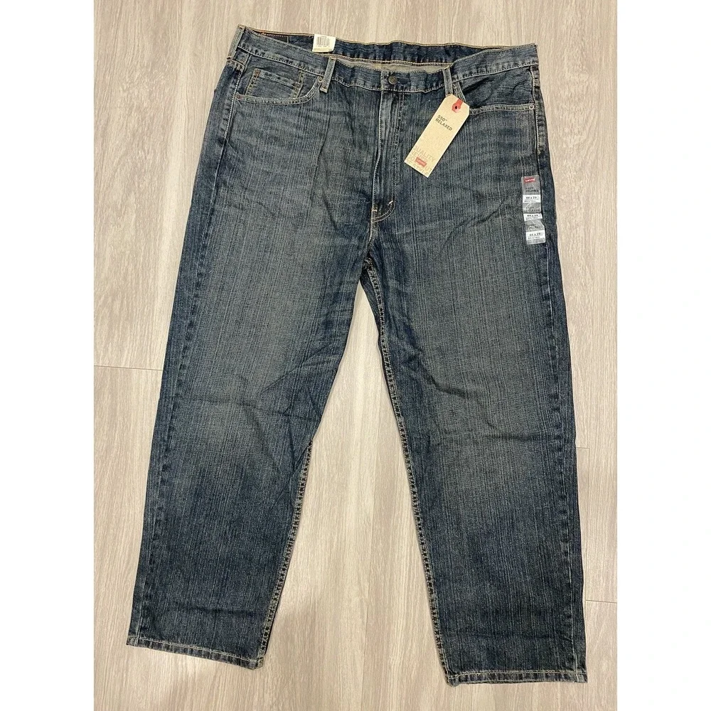 Levi's 550 Jeans Men's 44 x 29 Big & Tall Blue Denim Tapered Leg Relaxed Fit $70